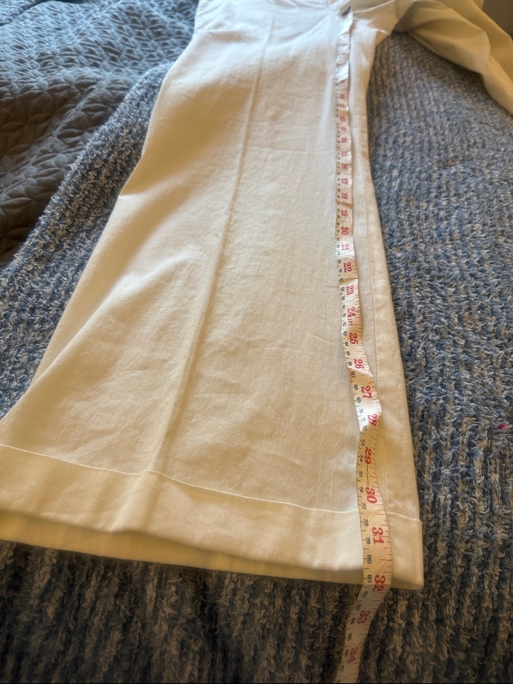 GAP white Linen wide leg cuffed trousers - Picture 14 of 14